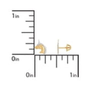 Brilliance Fine Jewelry Childrens 10K Yellow Gold with Rhodium Unicorn Earrings - Material Metal