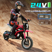 Neche MX350 Electric Powered Motorcycle for Kids Age 13+, Red - Safe and Comfortable