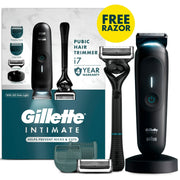 Gillette i7 Intimate Men's Premium Pubic Hair Trimmer with Intimate Razor, Body Hair Trimmer for Men Grooming Kit