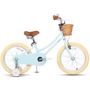 Glerc 18 Inch Kids Bike for Girls, Retro Vintage Style, Blue
