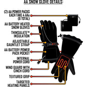 ActionHeat AA Battery Heated Gloves for Ladies - Navy