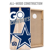 YouTheFan Dallas Cowboys 2x4 Cornhole Game, Officially Licensed NFL Tailgating Toss Game with Wood Boards and 8 Team Bags, 24 in x 48 in, 4606995