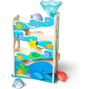 Melissa & Doug 30736 Rollables Wooden Ocean Slide Infant and Toddler Toy (5 Pieces)