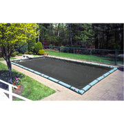 Swimline Fine Mesh Rectangle Winter Pool Cover, Silver Reflective Polyethylene, 16 x 32 ft, UV-Treated Reinforced Edges, Drawstring Closure, EM1632