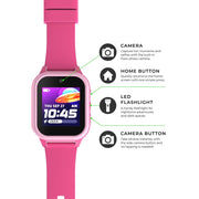 iTech Junior Kids Smartwatch with Camera, Audiobooks, Games, Pink Silicone Strap, 1.44in TFT LCD Touchscreen, IP67 Water Resistant, iTech Jr. 4