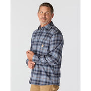 Carhartt 107010-Hn7 Relaxed-Fit Midweight Long-Sleeve Flannel Shirt for Men - Light Navy - L