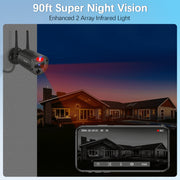 Weilailife 5MP Wireless Security Camera System with Red and Blue Warning Lights, Dual Antenna Outdoor Cameras, 16-Channel 4K NVR, 3TB Storage