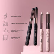 L'ANGE HAIR Le Pirouette 25mm Titanium Rotating Hair Curling Iron, Adjustable Temperature, Black, 2637