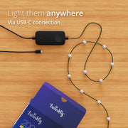 Twinkly TWKP100RGB-G1 Strings USB-C 100 Pearl-Shaped RGB Multicolor LED Indoor String Lights, 20 ft