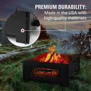 Coleman Pack-A-Way Portable Fire Pit, Collapsible 10 in, Stainless Steel, Black, PA-2000
