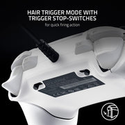 Razer Wolverine V2 Wired Gaming Controller with Remappable Front-Facing Buttons, Mecha-Tactile Action Buttons and D-Pad, Hair Trigger Mode, White, RZ06-03560200-R3U1