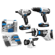 HART HPCK402BPTA 20-Volt Cordless 4-Tool Combo Kit with 200-Piece Accessory Kit and 16-inch Storage Bag