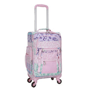 Olivet International CK-62022-SSSB CRCKT 3 Piece Set Social Butterfly Softside with Packing Cube and Luggage Tag, Pink Social Butterfly