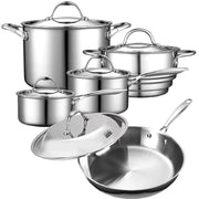 Cooks Standard 10Piece Multi-Ply Clad Stainless Steel Cookware Set