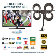 Antennas Direct ClearStream 4MAX Complete Amplified Indoor Outdoor HDTV Antenna, Multi-Directional UHF VHF, 70+ Mile Range, Includes Mast, Amplifier, 30-ft Coaxial Cable, 3-Way Splitter, Black, C4M-AC
