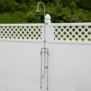 Exposed wall mount stainless steel outdoorshower unit.6