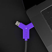 Logitech Swytch Laptop Link for Meeting Rooms, USB Type A and C, DisplayLink Plug-and-Display, 60W Power Delivery, Graphite, 952-000009