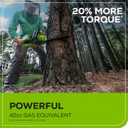 Greenworks 2028502 60V 18 2.0kW Brushless Chainsaw with 4.0 Ah Battery & 3 Amp Charger