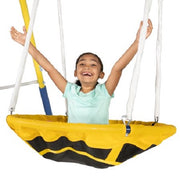 Sportspower Super Saucer Metal Swing Set with 2 Swings and 1 Piece Heavy Duty Slide