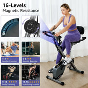 KURONO GT-818 Stationary Exercise Bike for Home Workout, Gray