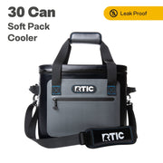 RTIC RTIC30SP-BlueGrey 30 Can Soft Pack Cooler, Leakproof Ice Chest Cooler, Blue/Grey