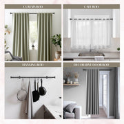 DwellStudio 3/4 in Customizable Curtain Rod Kit, Adjustable 20-120 in, Matte Black Iron
