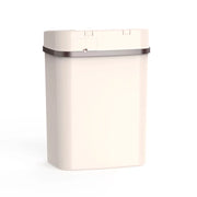 Nine Stars DZT-12-5WH 3.2 Gallon Trash Can, Plastic Touchless Bathroom Trash Can, Cream