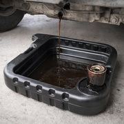 Scepter 15.5 Quart Oil Drain Pan with Pour Spout and 18-Inch Mechanics Funnel Kit, Black, Plastic