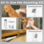 Oneisall LM3 Dog Grooming Vacuum, 8-in-1 Kit with 11000Pa Suction, Ultra Quiet, Cordless Clipper, Paw Trimmer, Nail Grinder, Gray