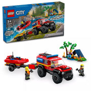 LEGO 6470788 City 4x4 Fire Truck with Rescue Boat Toy