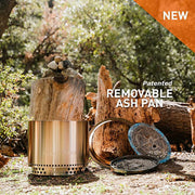 Solo Stove Bonfire 2.0 Smokeless Fire Pit with Stand, Portable Stainless Steel Wood Burning Outdoor Fireplace, Removable Ash Pan, 16.75 in Height, 19.5 in Diameter