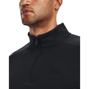 Under Armour Fleece Quarter-Zip Long-Sleeve Pullover for Men - Black/Black - S