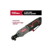 Hyper Tough 98804 Max 3/8-in Lithium-Ion Cordless Ratchet 12V with 1.5Ah Battery & Charger