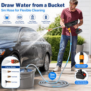 Byseng Cordless Pressure Washer, 500PSI Portable Electric Washer with 48V Rechargeable Battery, 5m Hose, Foam Bottle, Nozzles for Car and Outdoor Cleaning 8106