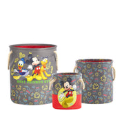 Idea Nuova Star Wars The Mandalorian Grogu Yoda Kids Fabric Round Nestable Storage Bin Set, 3-Piece, Polyester Canvas with Rope Handles, WK330520
