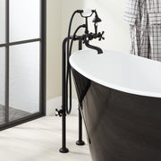 Signature Hardware NB-116MB-U Freestanding Tub Supply Lines with Shutoff Valves - Matte Black
