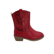 Pawz Little & Big Girls Glitter Western Boots, Red - Synthetic
