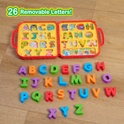 Just Play Sesame Street Elmos Learning Letters ABC Spelling Activity Set with 26 Removable Letters and Molded Plastic Carrying Case, Ages 2+, 57938