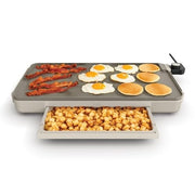 Bella Electric Griddle, 12 in x 22 in, EverGood Ceramic Nonstick Coating, Removable Temperature Probe, Warming Tray, Oatmilk, 35115-016A