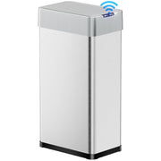 Pirecart Pirecart-1057351 18.5 Gallon Automatic Trash Can, Touchless Motion Sensor, Butterfly Split Lid, Soft-Close, Fingerprint-Resistant Stainless Steel, Silver