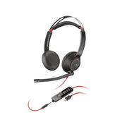 Poly Blackwire 5220 Wired Computer Headset, Noise-Canceling Boom Microphone, Ergonomic Memory Foam Ear Cushions, USB-C USB-A 3.5 mm Connectivity, Stereo, 93S88AA