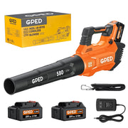 GPED Leaf Blower, 3 Speed Adjustment Electric Cordless Leaf Blower with 2 x 4.0Ah Batteries, Charger