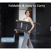 RICHYOUNG 3-Step Folding Ladder with Foldable Extended Handrail, Wide Anti-Slip Pedals, Carbon Steel, Black