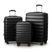 Zimtown ABS+PC Expandble Hardside 3 Piece Luggage Sets, Black - Top Quality Materials