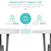 Best Choice Products SKY2735 Folding Table White 32in Bar Height
