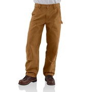 Carhartt Men's Loose Straight Washed Duck Double-Front Work Utility Pants, Brown, 34W x 30L, B136