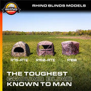 Rhino Blinds 150 Realtree Edge Hunting Blind, 3 Person Capacity, 5 Hub Design, Water Repellent Polyester, Pop Up Style, R150-RTE