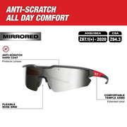 Milwaukee Safety Glasses with Mirror Anti-Scratch Lenses