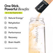 DryWater Hydration Powder (Electrolytes + Vitamins), Peach Mango, 0.39 Ounce (Pack of 6)