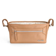 Itzy Ritzy Adjustable Stroller Caddy Organizer Bag with Front Zippered Pocket, 2 Interior Bottle Pockets, Adjustable Straps, Coffee and Cream CAD6001